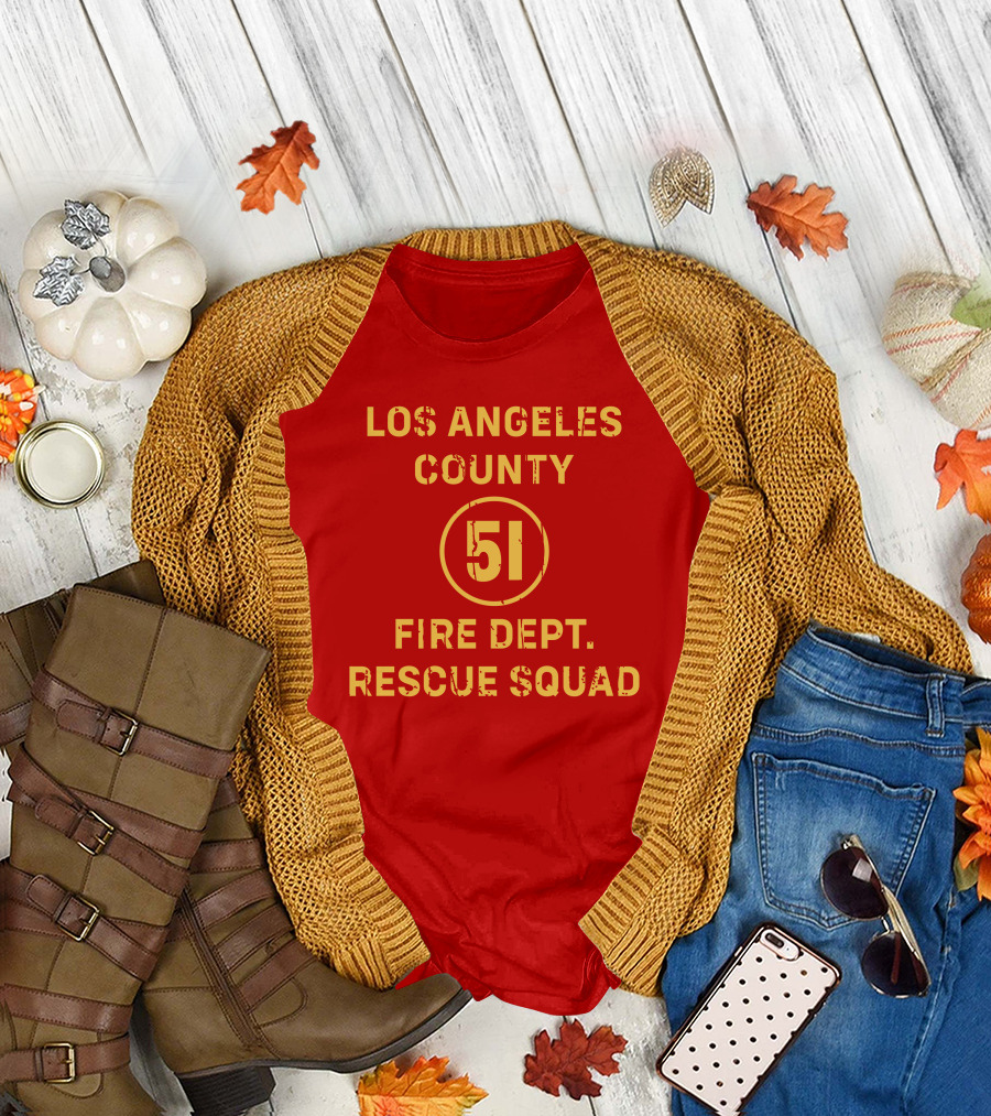 Los Angeles County 51 Fire Dept Rescue Squad T-Shirt