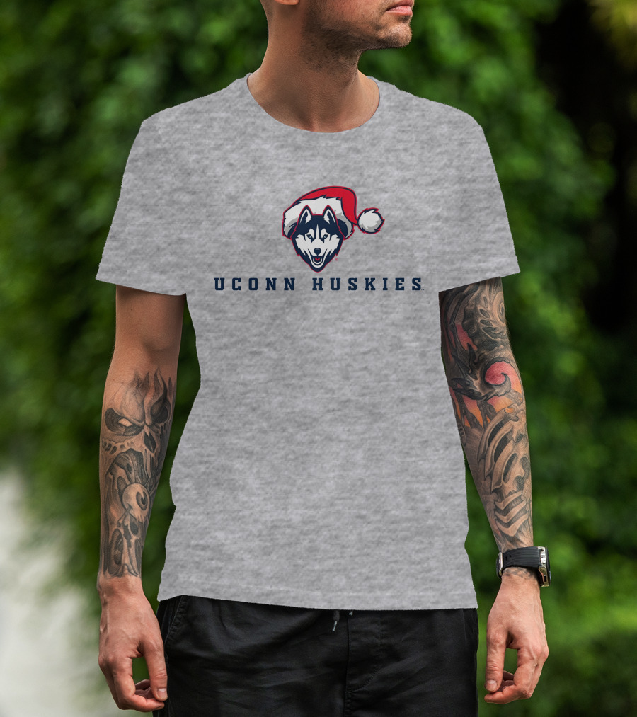 UCONN Huskies Santa Hat T-Shirt