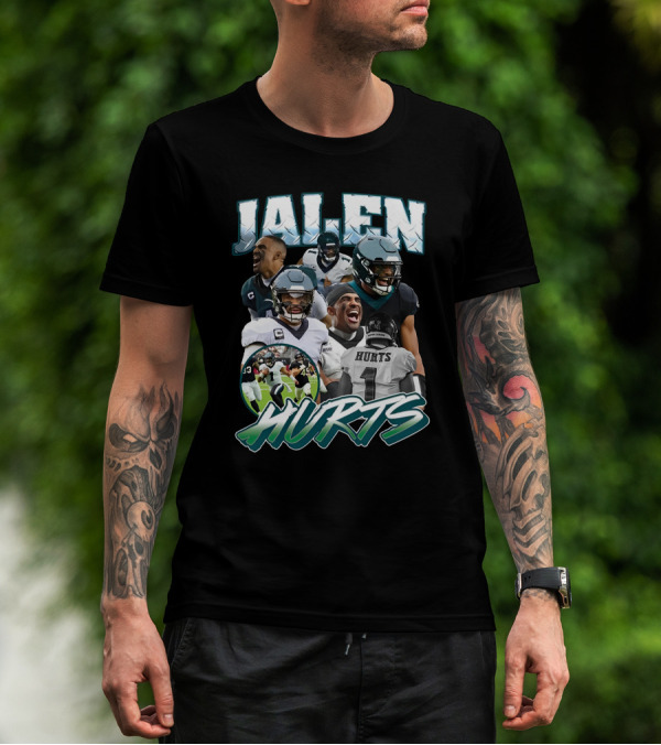 Big Cat Barstool Jalen Hurts Football Collage T-Shirt