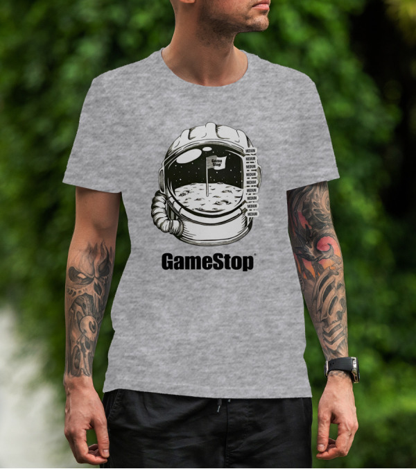 GameStop Astronaut Moon Medium Flag T-Shirt