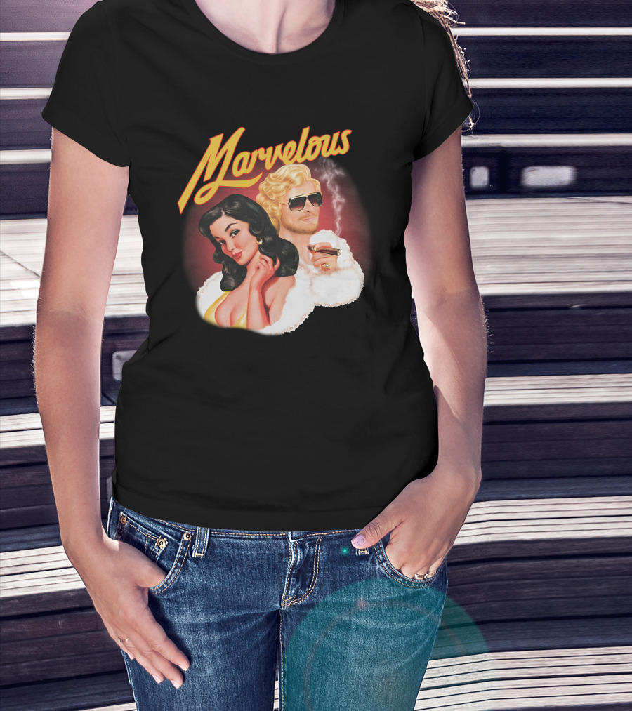 Marvelous Retro Style Couple With Cigars T-Shirt