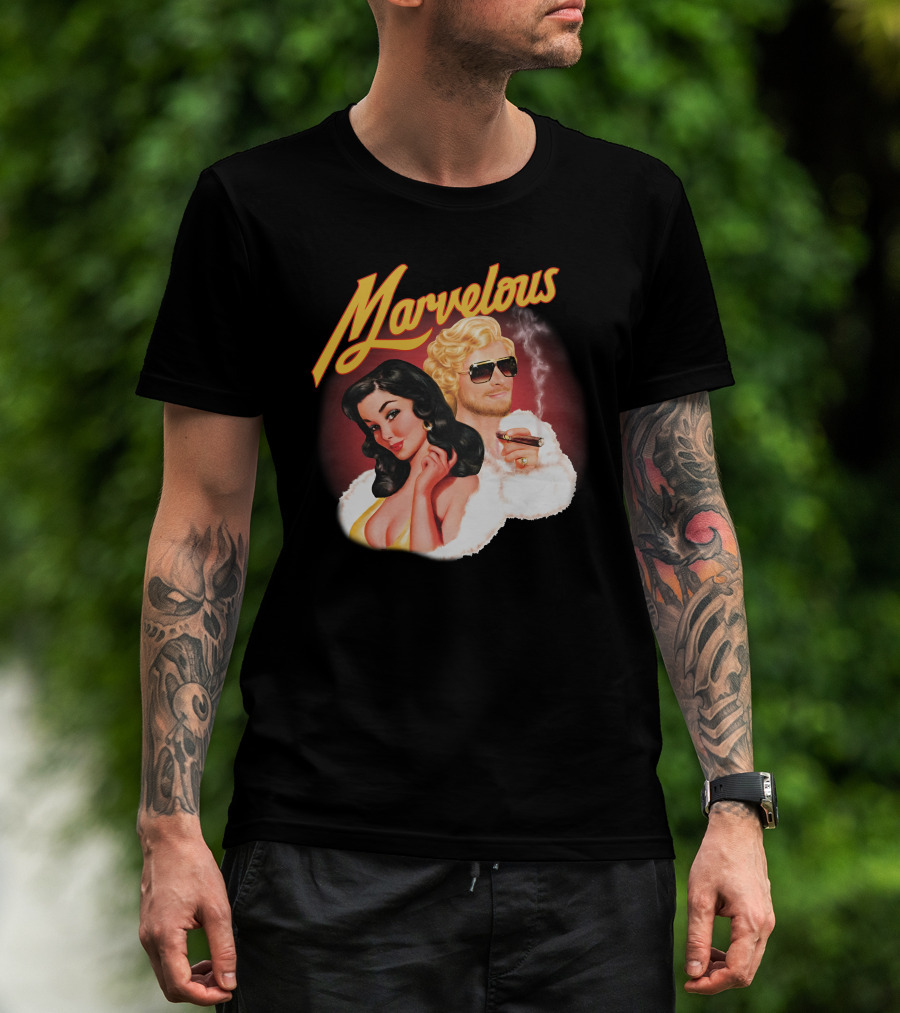 Marvelous Retro Style Couple With Cigars T-Shirt