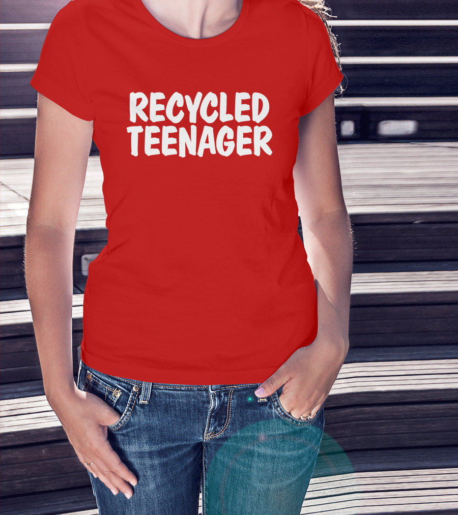 Recycled Teenager Bold White Text Fun T-Shirt