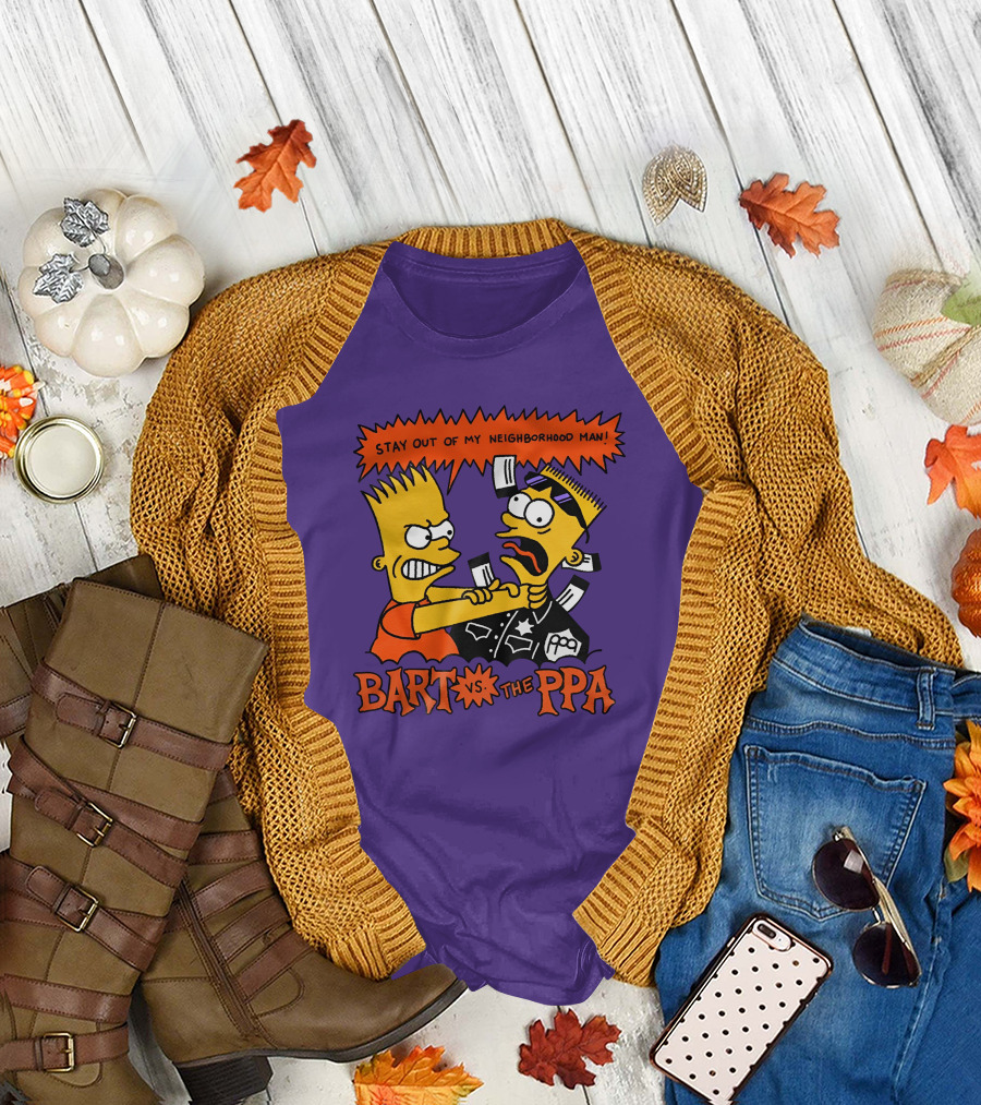 Stay Out Of My Neighborhood Man Bart Vs The Ppa Confrontation T-Shirt