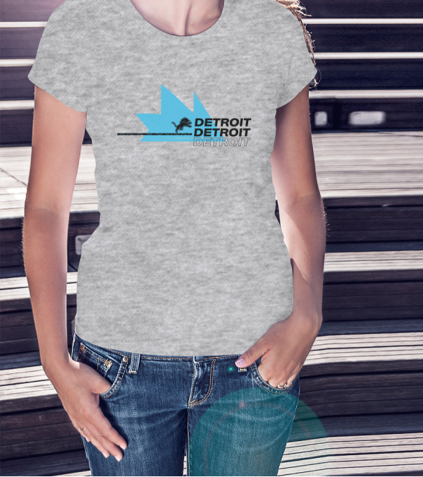 Ninja X Detroit Lions Midwest Blue Lion Emblem T-Shirt