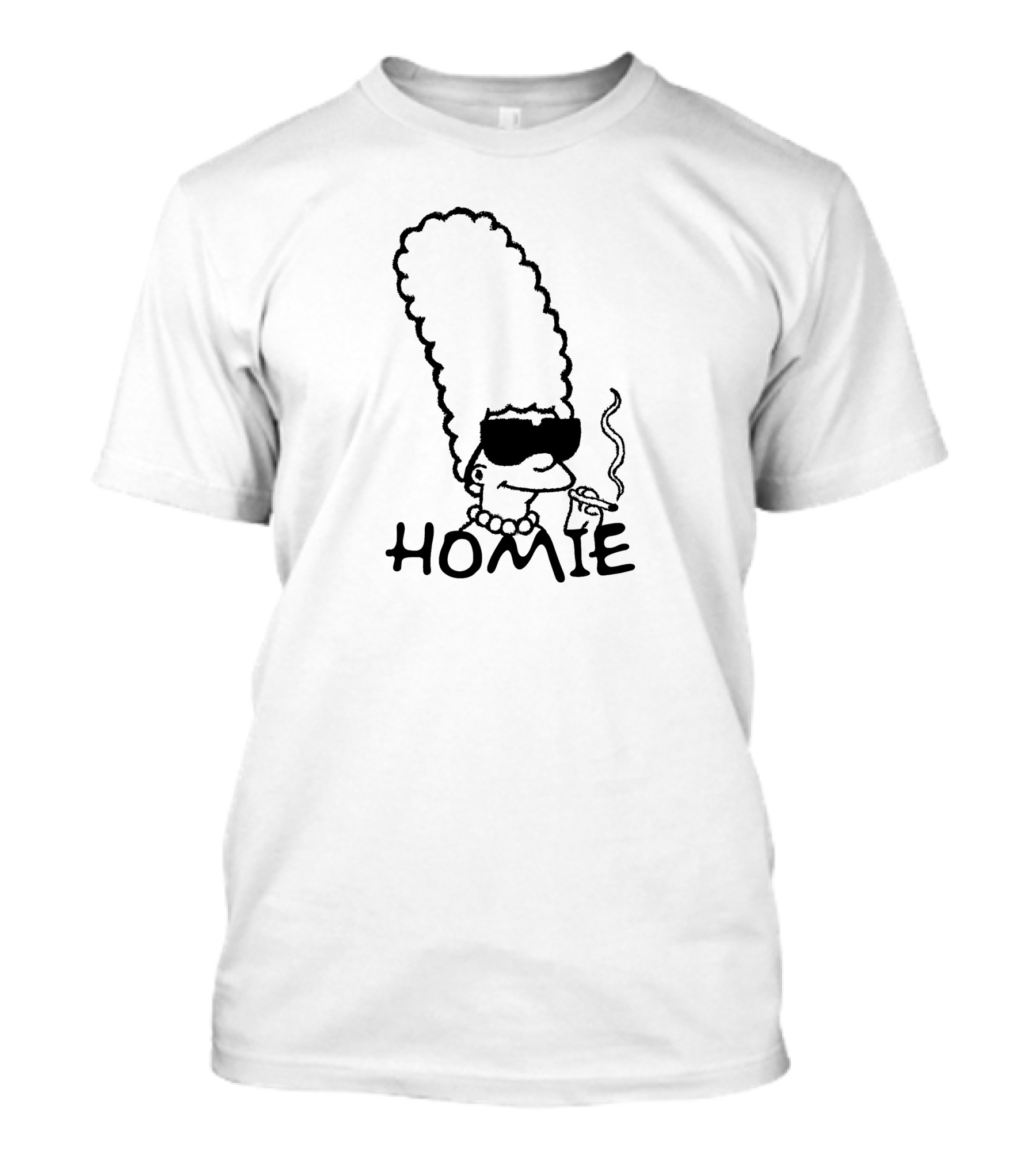 Marge Simpson Homie Smoking With Sunglasses T-Shirt