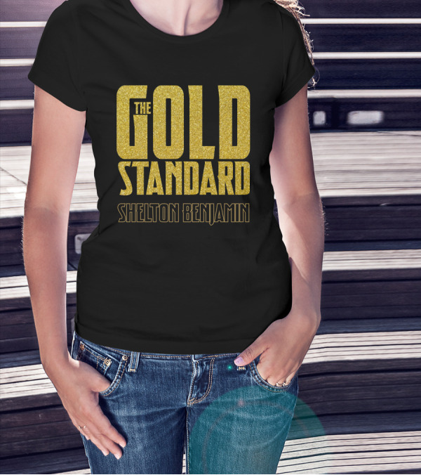 The Gold Standard Shelton Benjamin Gold Lettering T-Shirt