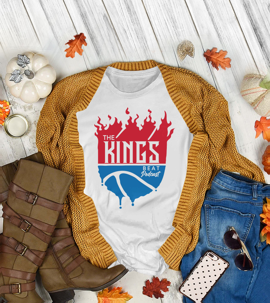 The Kings Beat Podcast Flame Basketball Drip T-Shirt