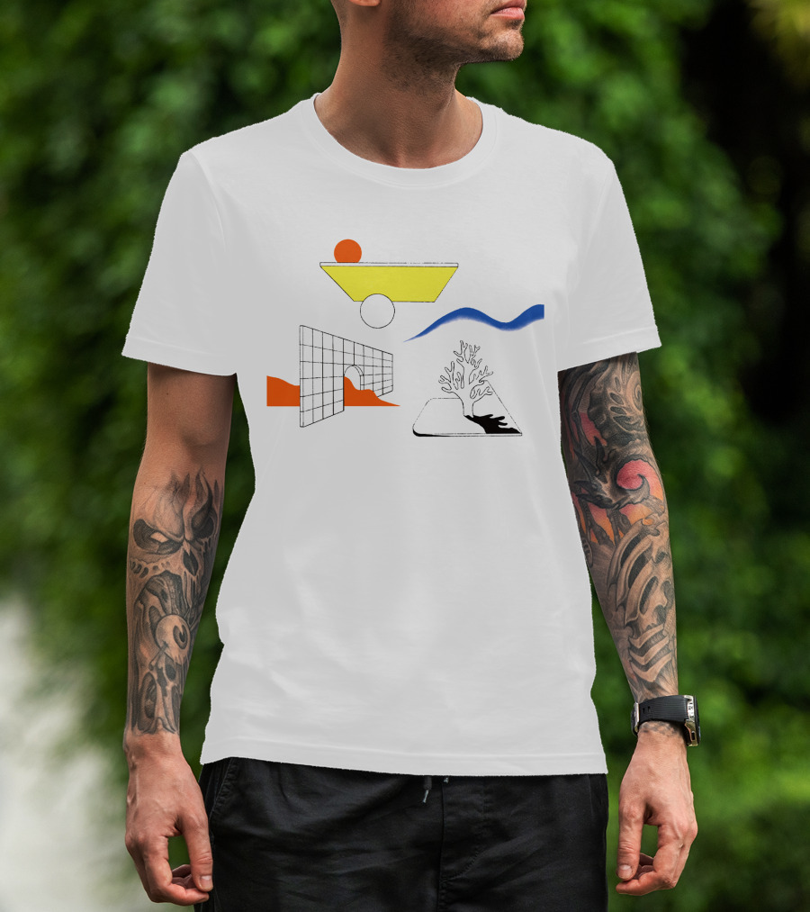 Clams Casino Merch Minimal Abstract Shapes And Coral T-Shirt