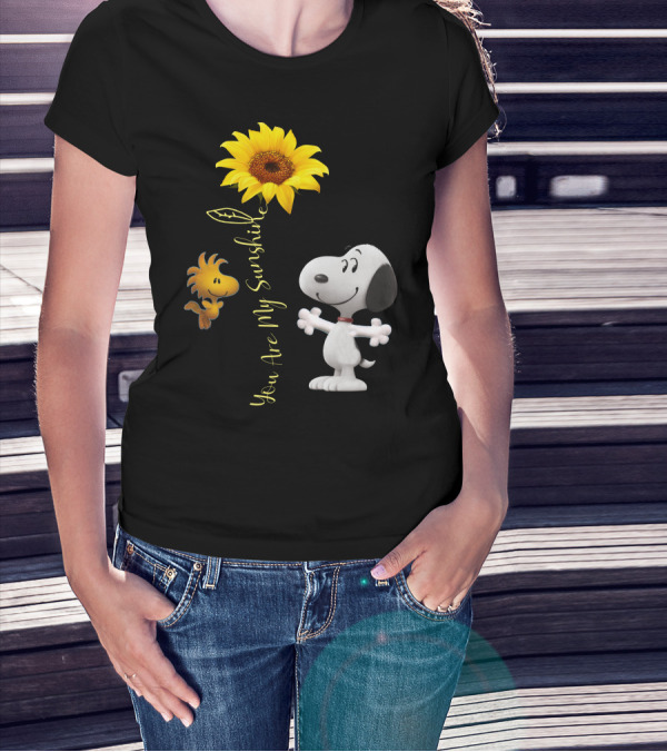 Snoopy And Woodstock You Are My Sunshine Sunflower T-Shirt