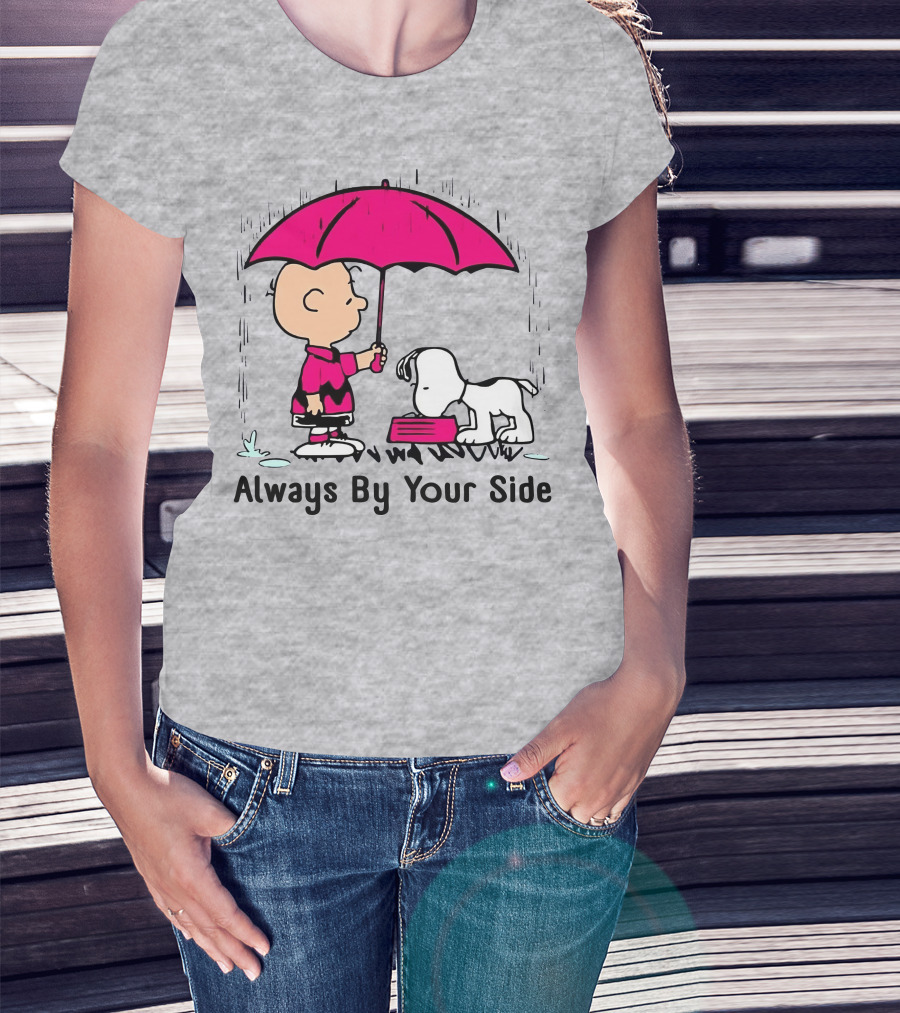 Always By Your Side Charlie Brown Snoopy Umbrella T-Shirt
