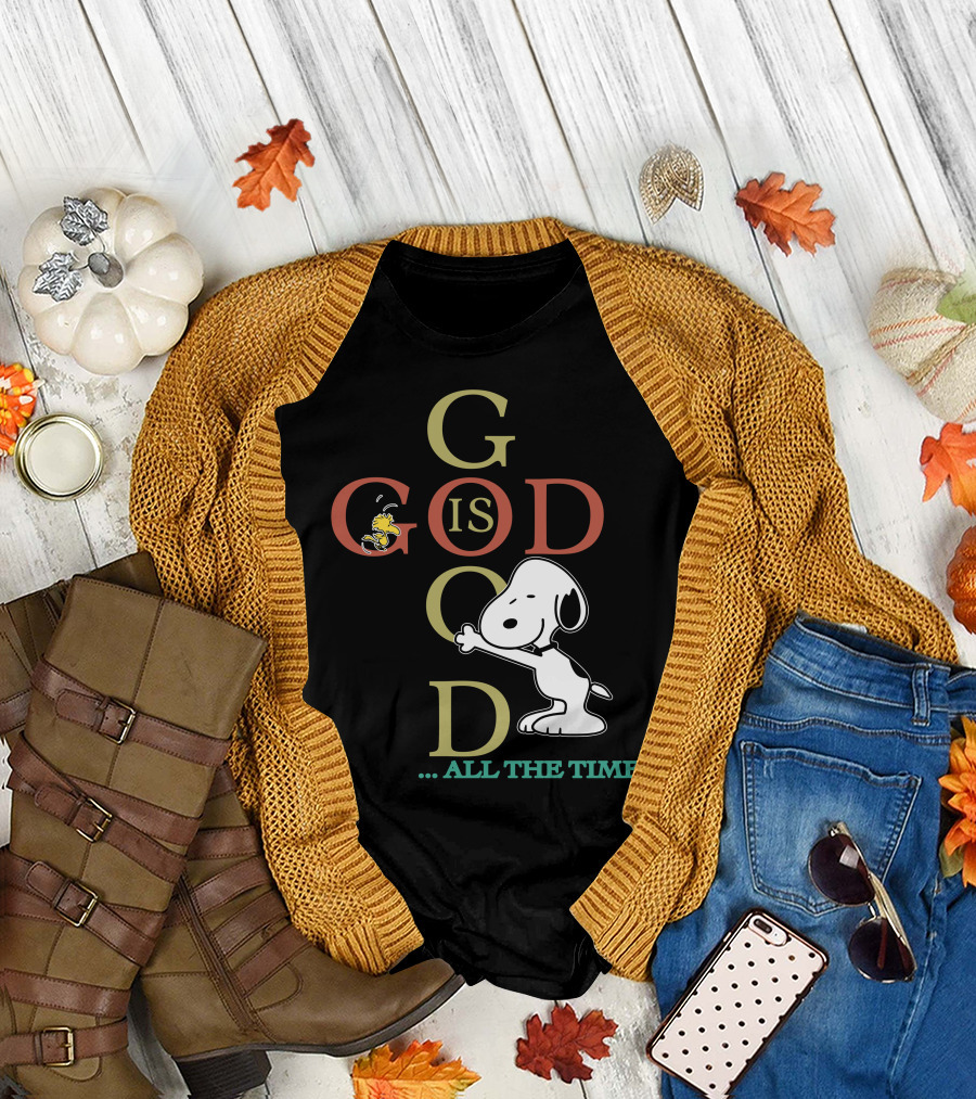 Snoopy and Woodstock God Is Good All The Time Peanuts Collection T-Shirt