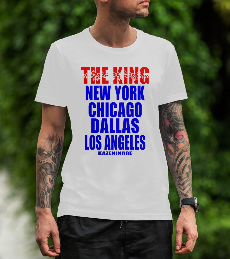 Minoru Suzuki The King New York Chicago Dallas Los Angeles Kazeninare NJPW1972 Shop T-Shirt