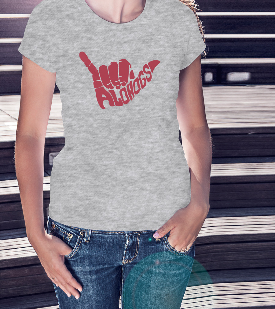 Shaka Hand Gesture With Alohogs Text T-Shirt