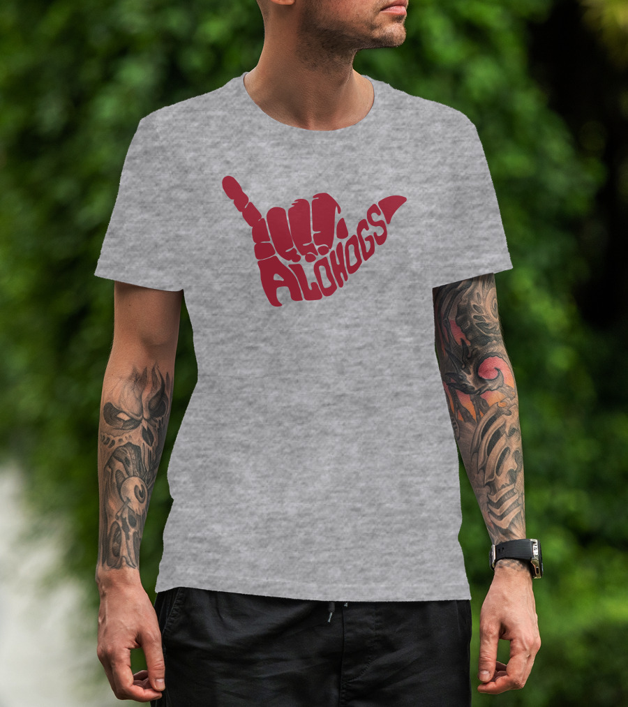 Shaka Hand Gesture With Alohogs Text T-Shirt