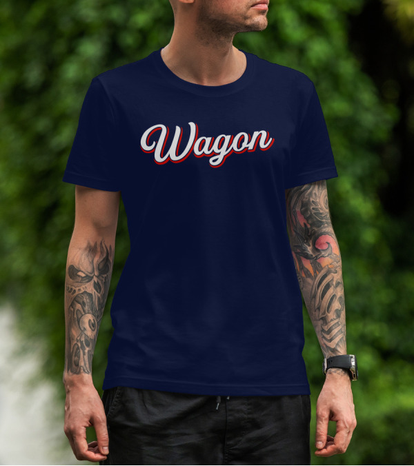 Wagon NJ Style Vintage Script T-Shirt