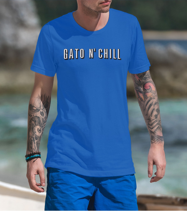 Gato N' Chill Blue T-Shirt