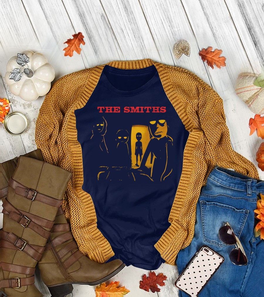 THE SMITHS Yellow Characters in Darkened Room with Doorway Light T-Shirt