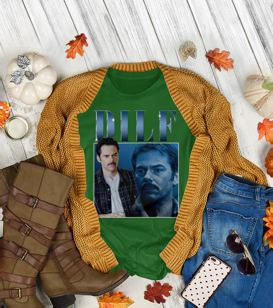 Charlie Swan DILF Mustache Double T-Shirt