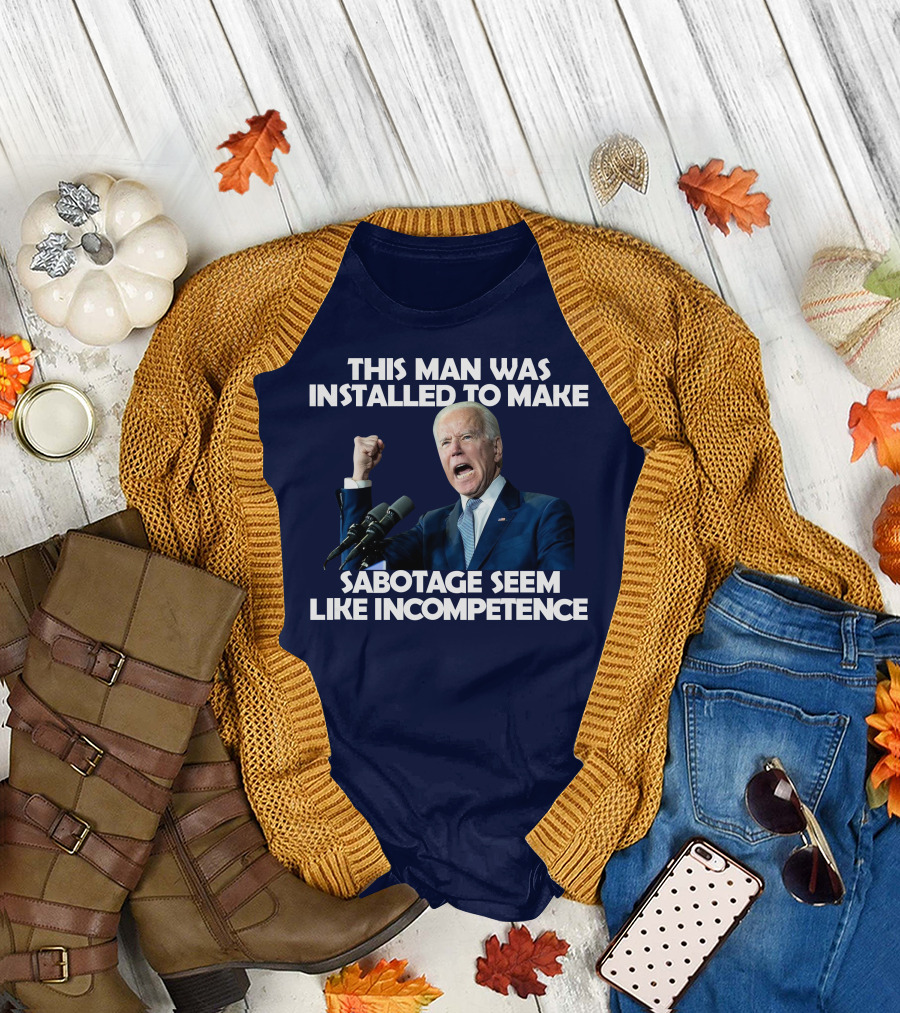 This Man Was Installed To Make Sabotage Seem Like Incompetence Fist Raised With Microphones T-Shirt