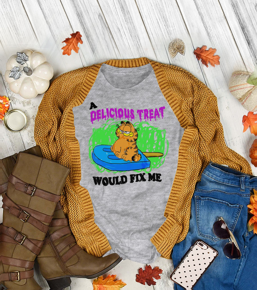 Garfield A Delicious Treat Would Fix Me Popsicle T-Shirt