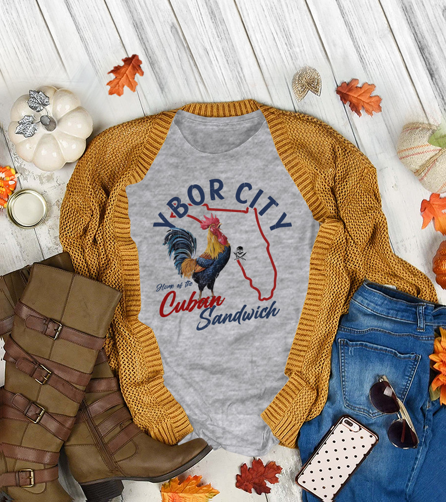 Ybor City Florida Rooster Home of the Cuban Sandwich T-Shirt