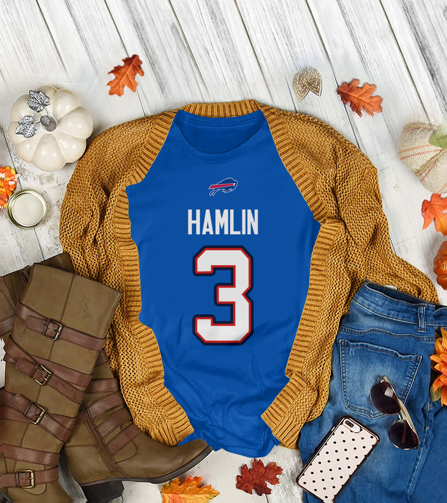 Damar Hamlin 3 Buffalo Bills T-Shirt