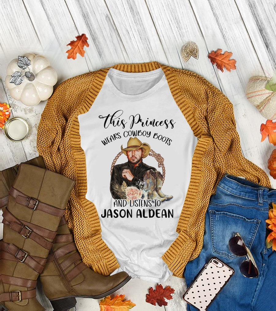 This Princess Wears Cowboy Boots and Listens to Jason Aldean T-Shirt