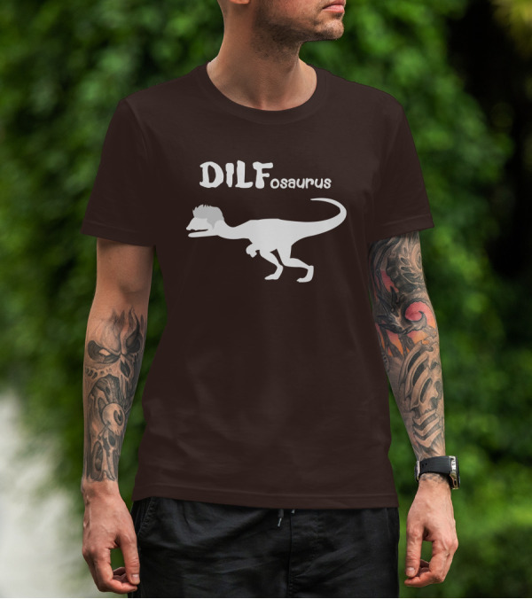 DILFosaurus Dinosaur Silhouette With Hairstyle T-Shirt