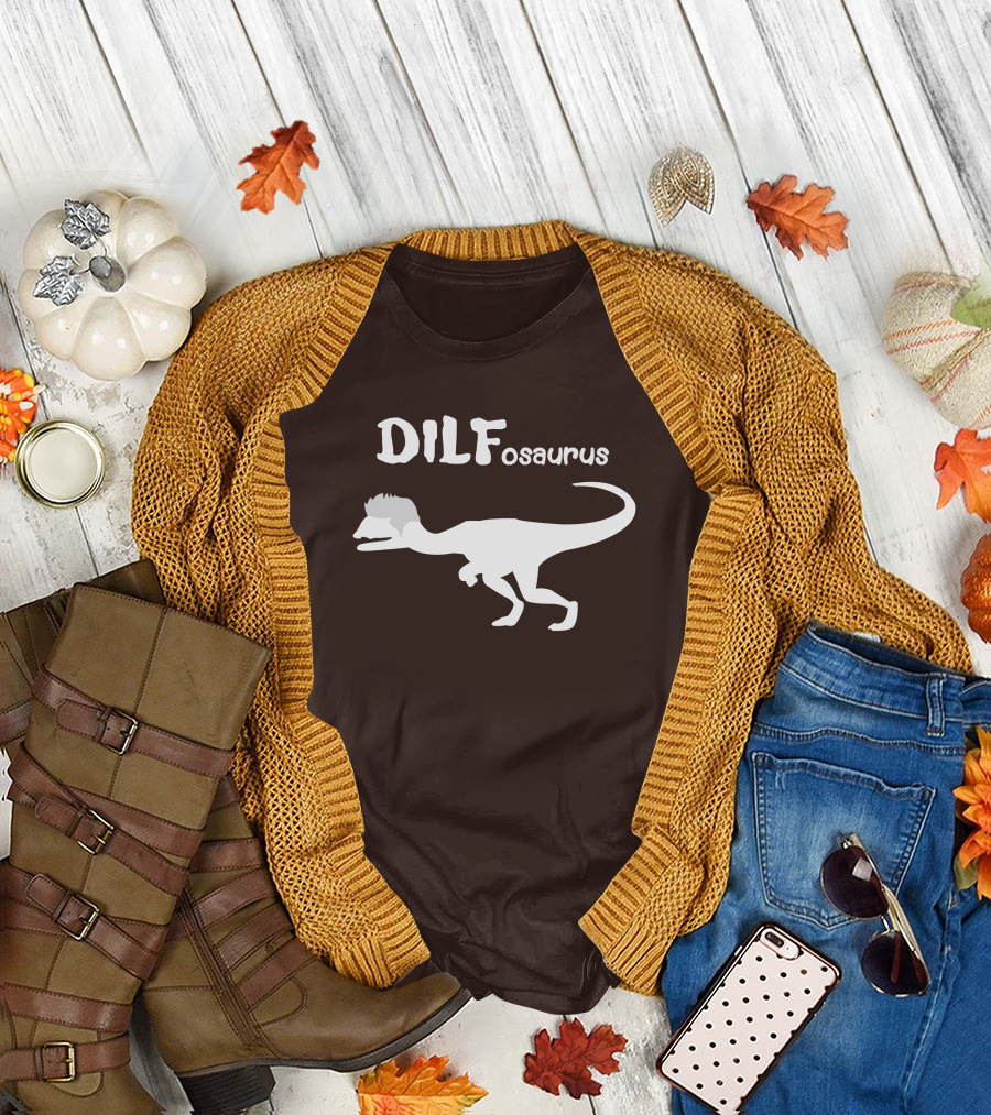 DILFosaurus Dinosaur Silhouette with Hairstyle T-Shirt