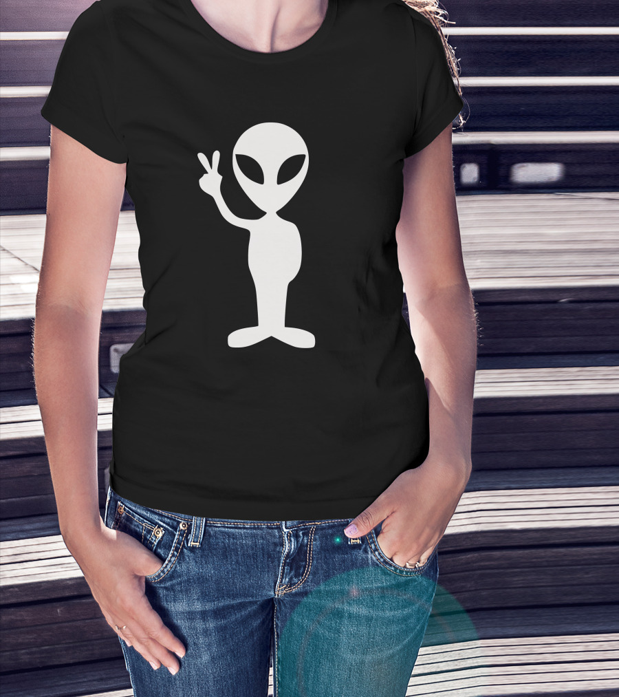 Alien Peace Hand Gesture T-Shirt