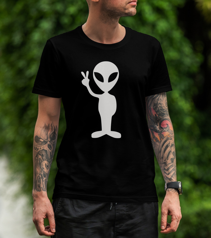 Alien Peace Hand Gesture T-Shirt