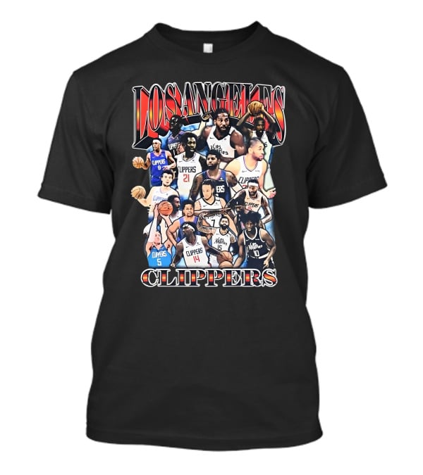 Los Angeles Clippers Basketball Players Collage With Team Name T-Shirt
