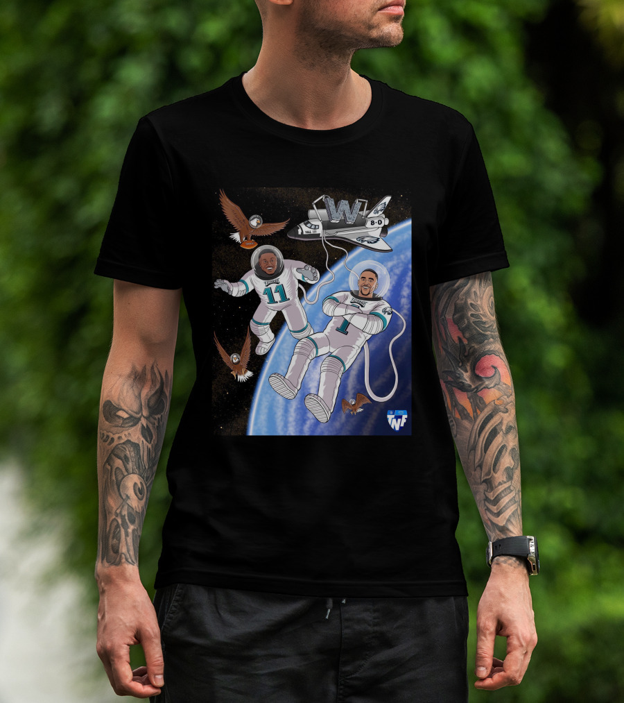 W 8-0 Astronauts With Eagles Flying High Baby TNF T-Shirt