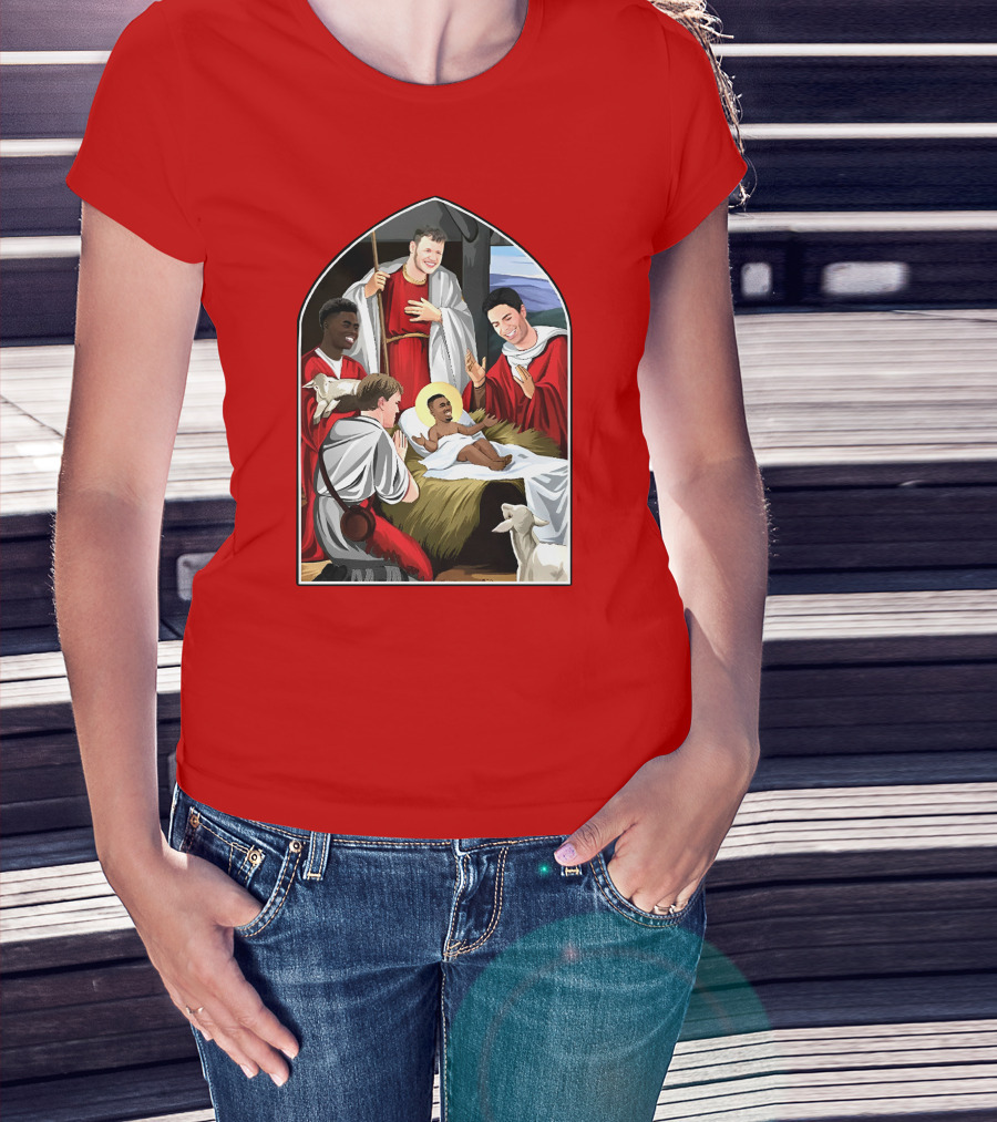 Victoriamscott Adults Jesus Saka Nativity Gunners Christmas Jumper T-Shirt
