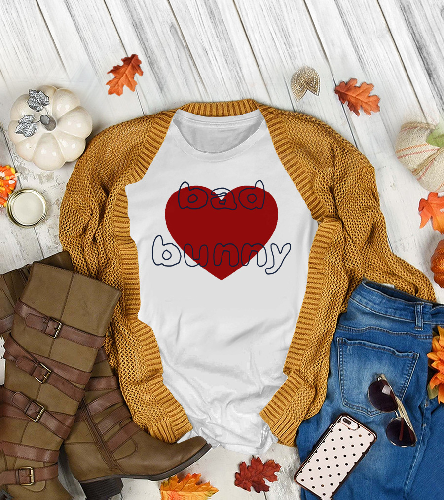 Bad Bunny Red Heart Sanbenito T-Shirt