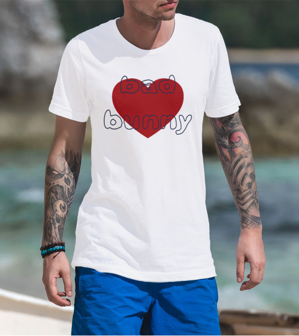 Bad Bunny Red Heart Sanbenito T-Shirt