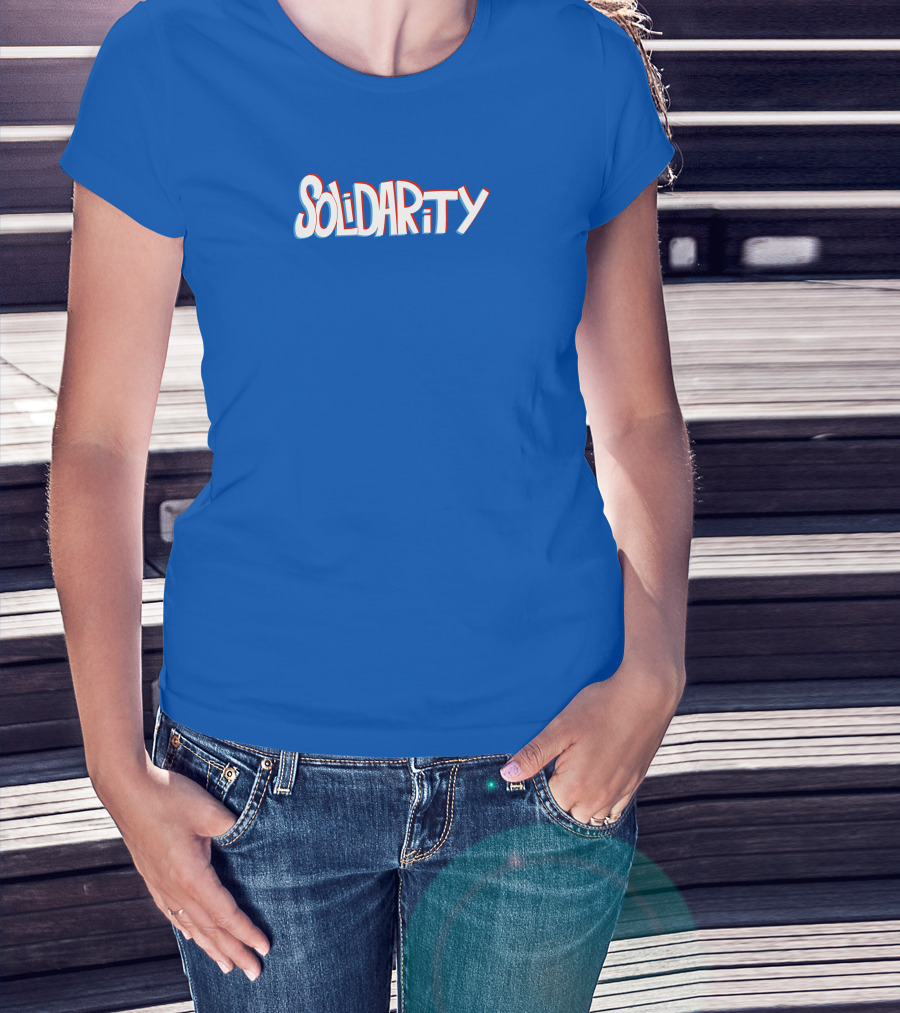 Solidaritycouk Solidarity Dyed Blue Text T-Shirt