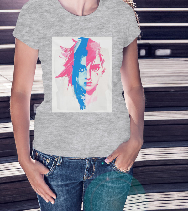 Arcaneshow Vi And Jinx Split Face T-Shirt