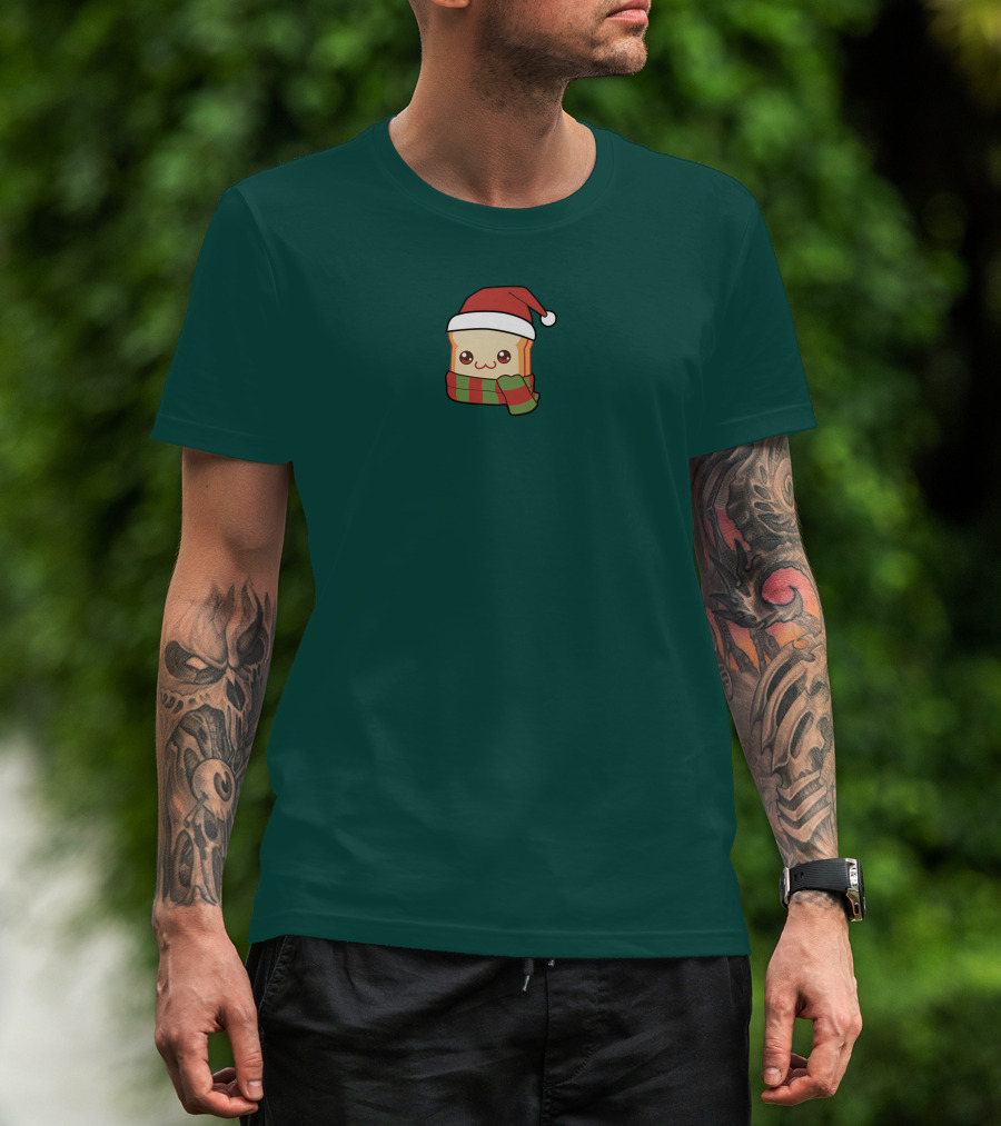 Friendship Bread Shop Christmas Bread Santa Hat And Scarf T-Shirt