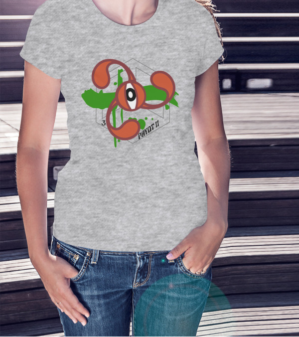 Payntbyzayn 3 Splatter Paynt II Abstract Eyeball Green Brushstroke T-Shirt