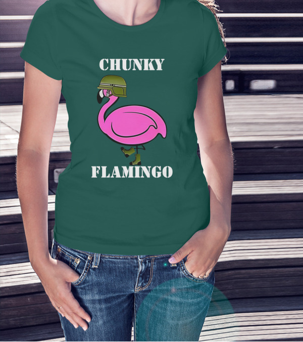 Chunky Flamingo Military Gymlifeanimal Boots Helmet T-Shirt