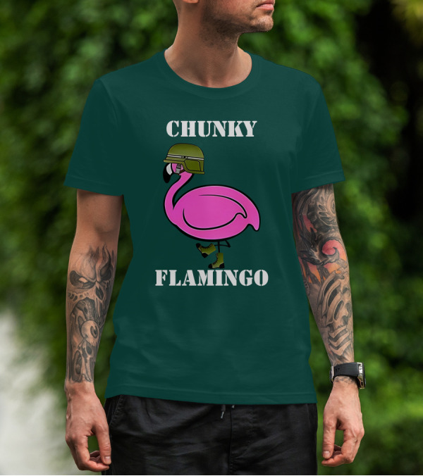 Chunky Flamingo Military Gymlifeanimal Boots Helmet T-Shirt