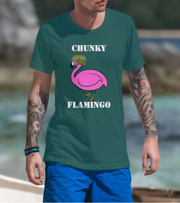 Chunky Flamingo Military Gymlifeanimal Boots Helmet T-Shirt
