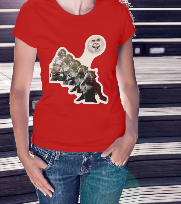 Hilarious Meme Jeffrey Wolf Transformation Full Moon Face Reaction T-Shirt