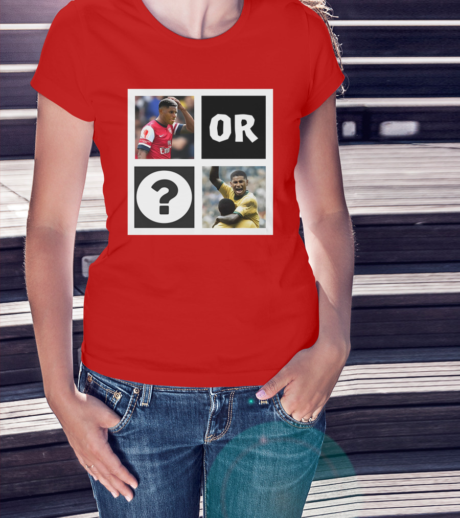 Redmancdesigns Walcott Or Pele Soccer Icons Question Mark Retro Combo T-Shirt