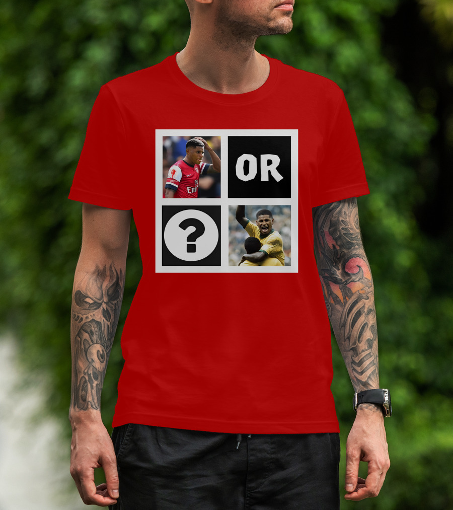 Redmancdesigns Walcott Or Pele Soccer Icons Question Mark Retro Combo T-Shirt