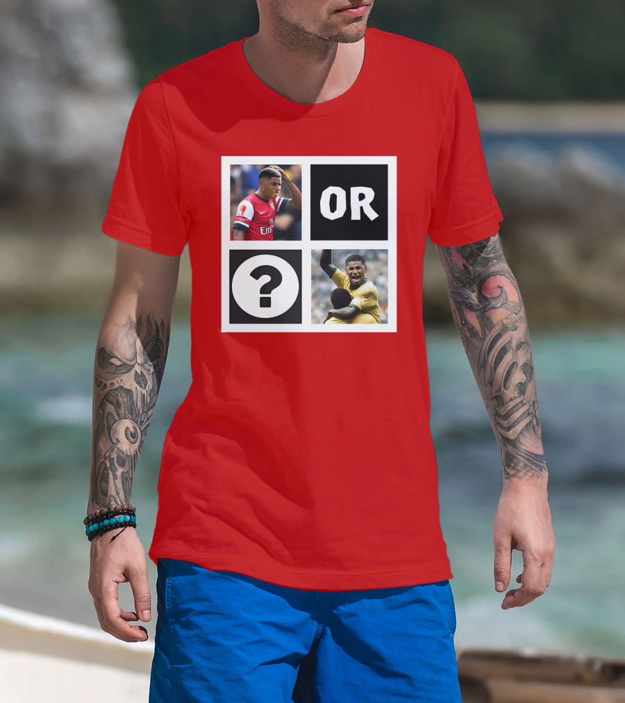 Redmancdesigns Walcott Or Pele Soccer Icons Question Mark Retro Combo T-Shirt