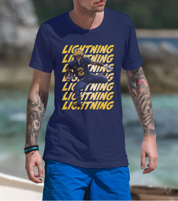 Lightning University Of Michigan Football Blake Corum Valiant Mden Merch T-Shirt
