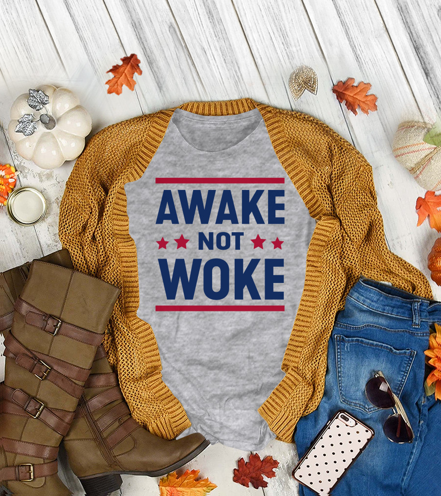 Awake Not Woke Clownworld Merch Stars T-Shirt